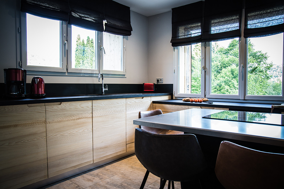 séjour intérieur chalet Chambly